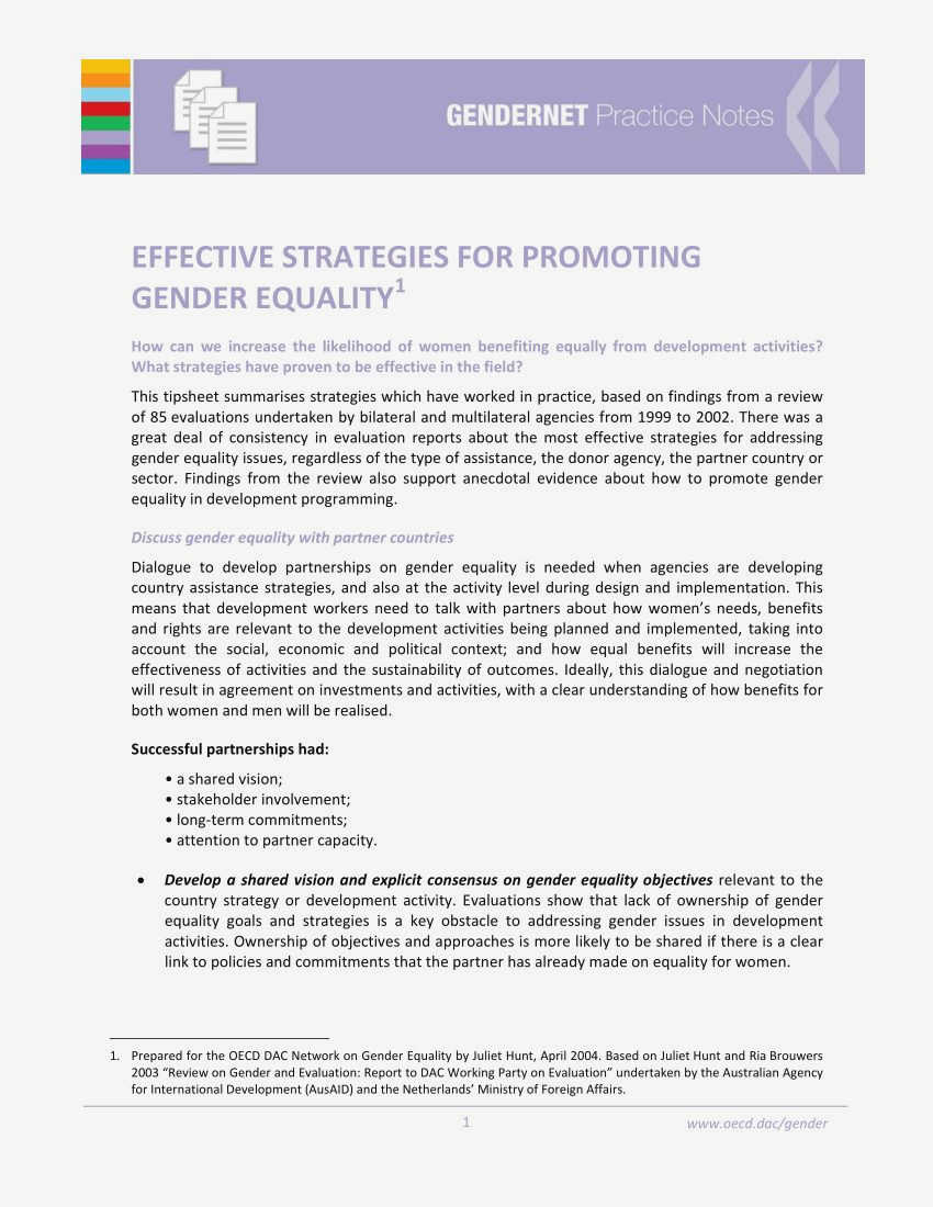 Addressing Gender Inequality: Effective Strategies for Change by Civil Society Furthermore, investing in women Addressing Gender Inequality: Effective Strategies for Change by Civil Society Furthermore, investing in women