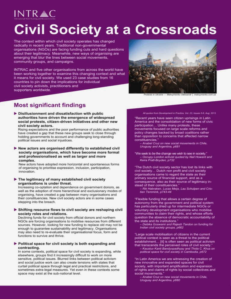 Amplifying Civil Society Advocacy: Taking Local Efforts to an International Stage society groups can pool their Amplifying Civil Society Advocacy: Taking Local Efforts to an International Stage society groups can pool their