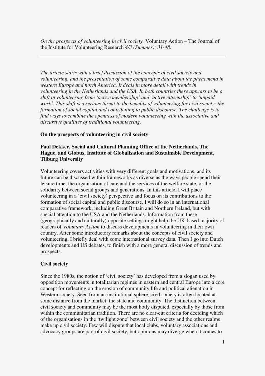 The Impact of Local Volunteering on Civil Society: Uncovering the Power of Giving Back In conclusion, local volunteering