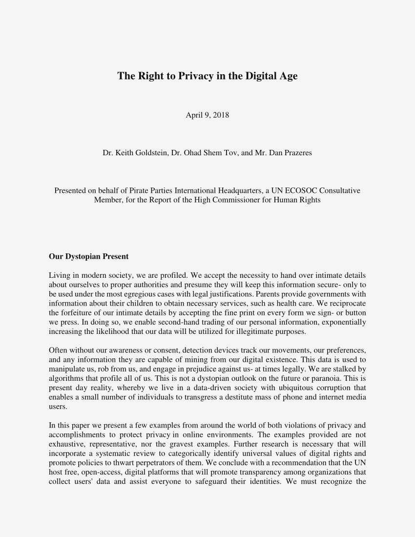 The Importance of Protecting Civil Society's Right to Privacy in the Digital Age way that only authorized parties The Importance of Protecting Civil Society's Right to Privacy in the Digital Age way that only authorized parties