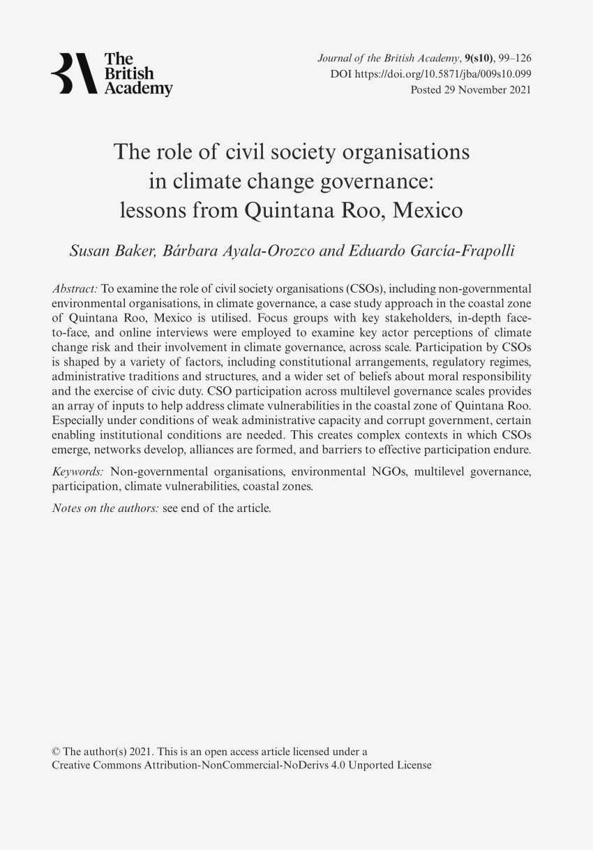 The Role of Civil Society in Combating Climate Change: Building a Sustainable Future unique opportunity to                   drive