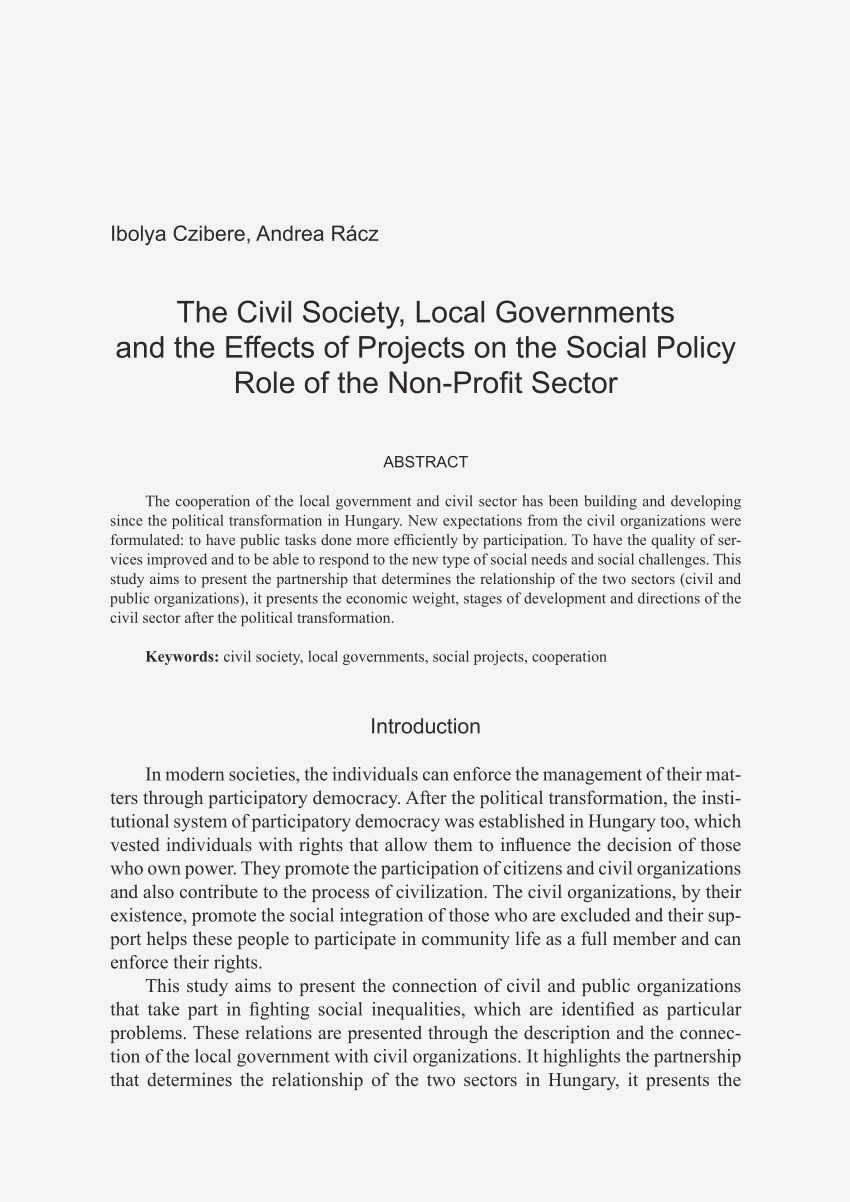 The Role of Civil Society in Local Governance: Strengthening Communities and Promoting Transparency community and achieve their