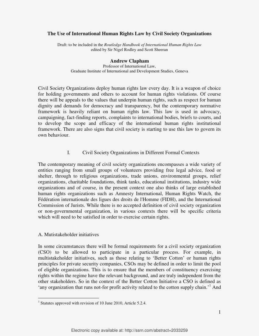 The Role of Civil Society in Protecting Human Rights: Examples from Around the World violate human
