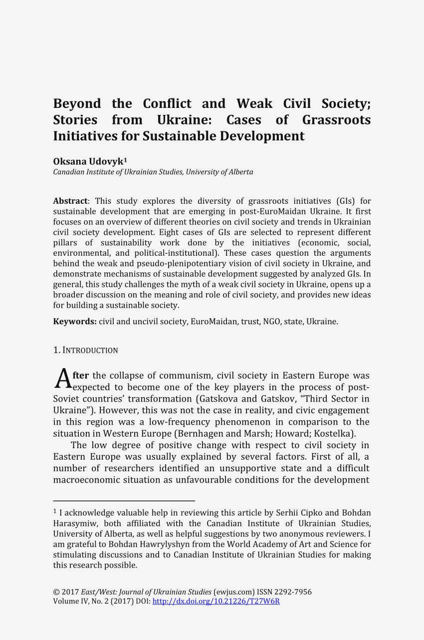 The Role of Civil Society in Sustainable Development: From Grassroots to Global organized by NGOs The Role of Civil Society in Sustainable Development: From Grassroots to Global organized by NGOs