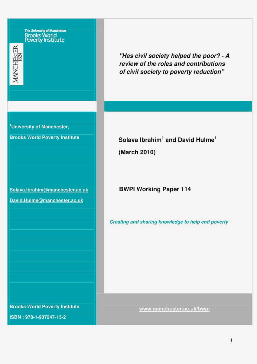 The Role of Civil Society in Tackling Income Inequality: Lessons from Successful Initiatives awareness and The Role of Civil Society in Tackling Income Inequality: Lessons from Successful Initiatives awareness and