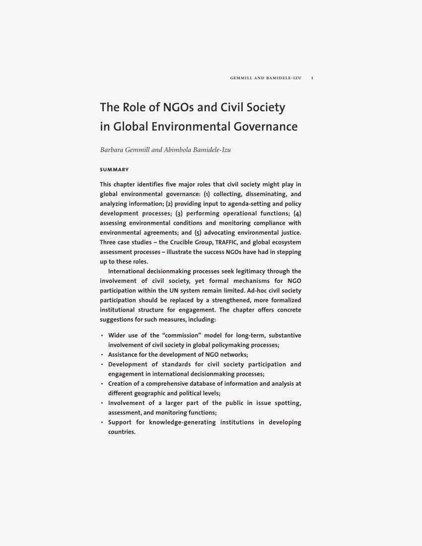 The Role of Environmental Activism in Building a Strong Civil Society to protect the