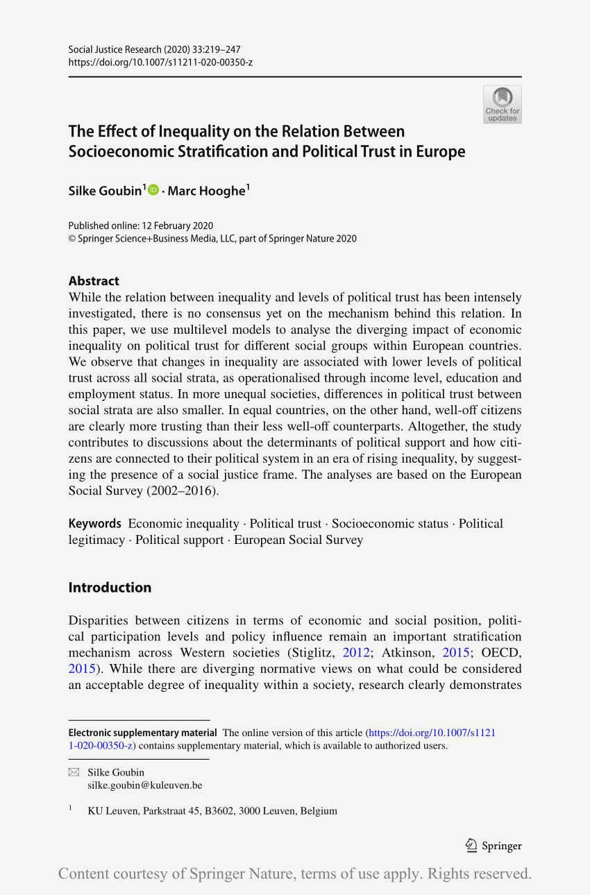 Understanding the Relationship Between Income Inequality and Social Justice: Insights from Civil Society to quality education Understanding the Relationship Between Income Inequality and Social Justice: Insights from Civil Society to quality education